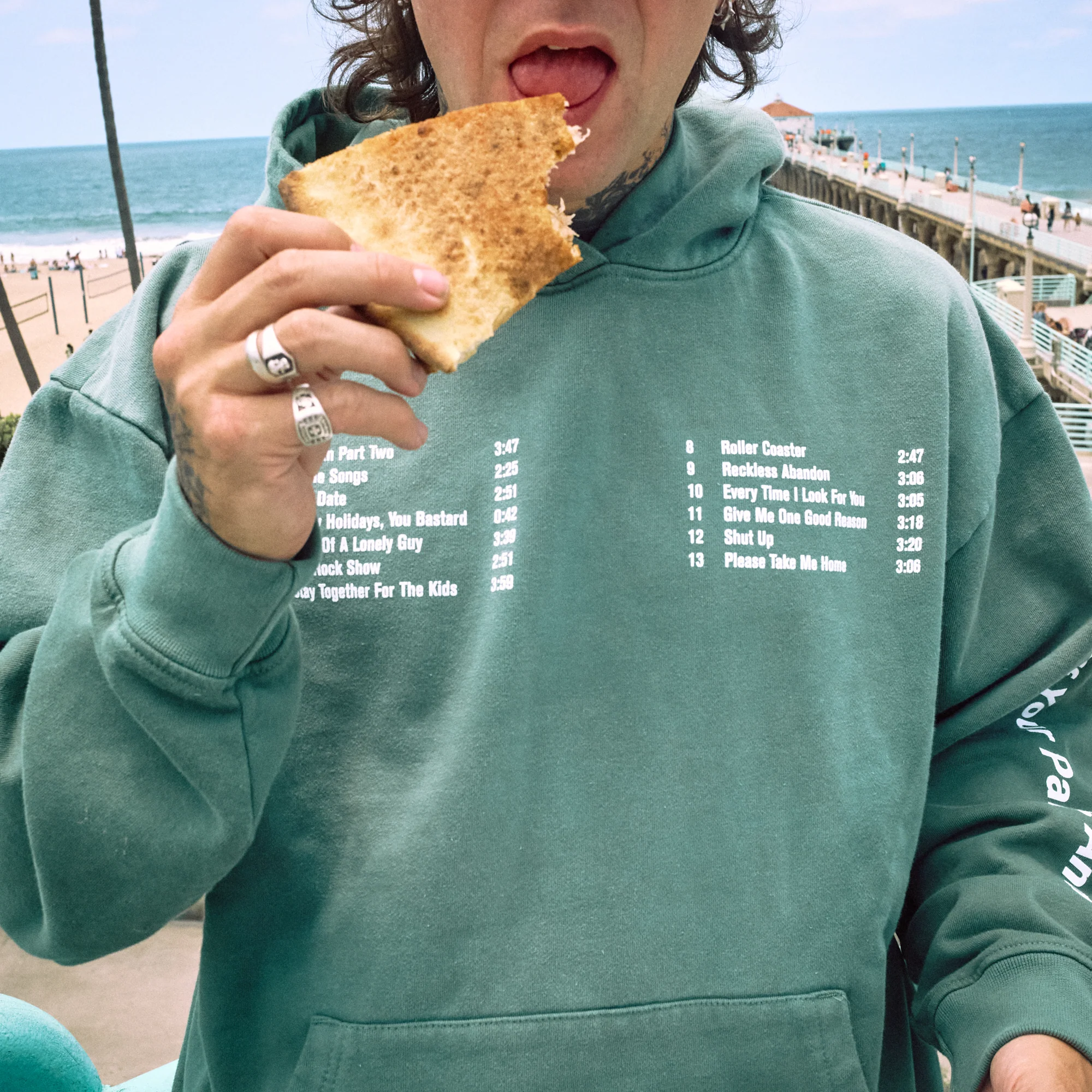 PLEASURES x blink-182 Oval Tracklist Hoodie - Image 3